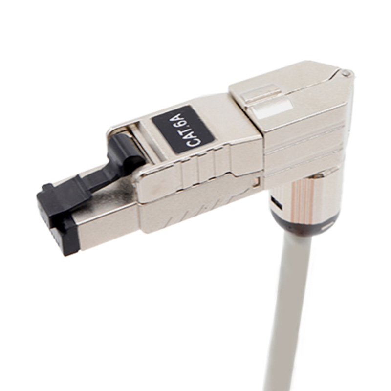 Mô-đun mạng không cần dụng cụ 90 độ CAT6A STP